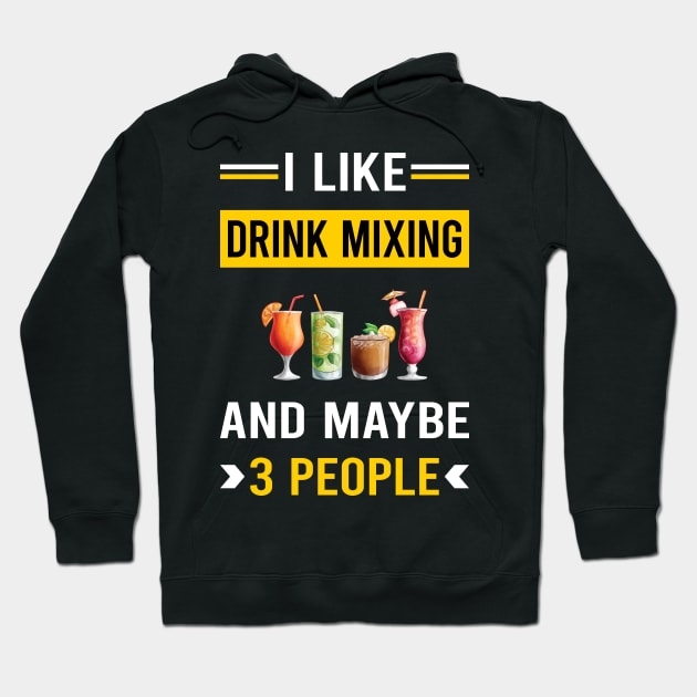 3 People Drink Mixing Mixologist Mixology Cocktail Bartending Bartender Hoodie by Bourguignon Aror